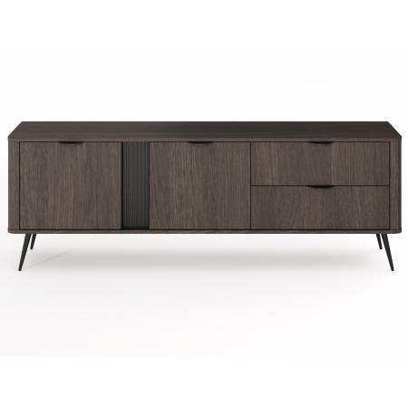 Szafka pod telewizor 195 cm ryflowana listwa VIRGO dąb dunin + czarny